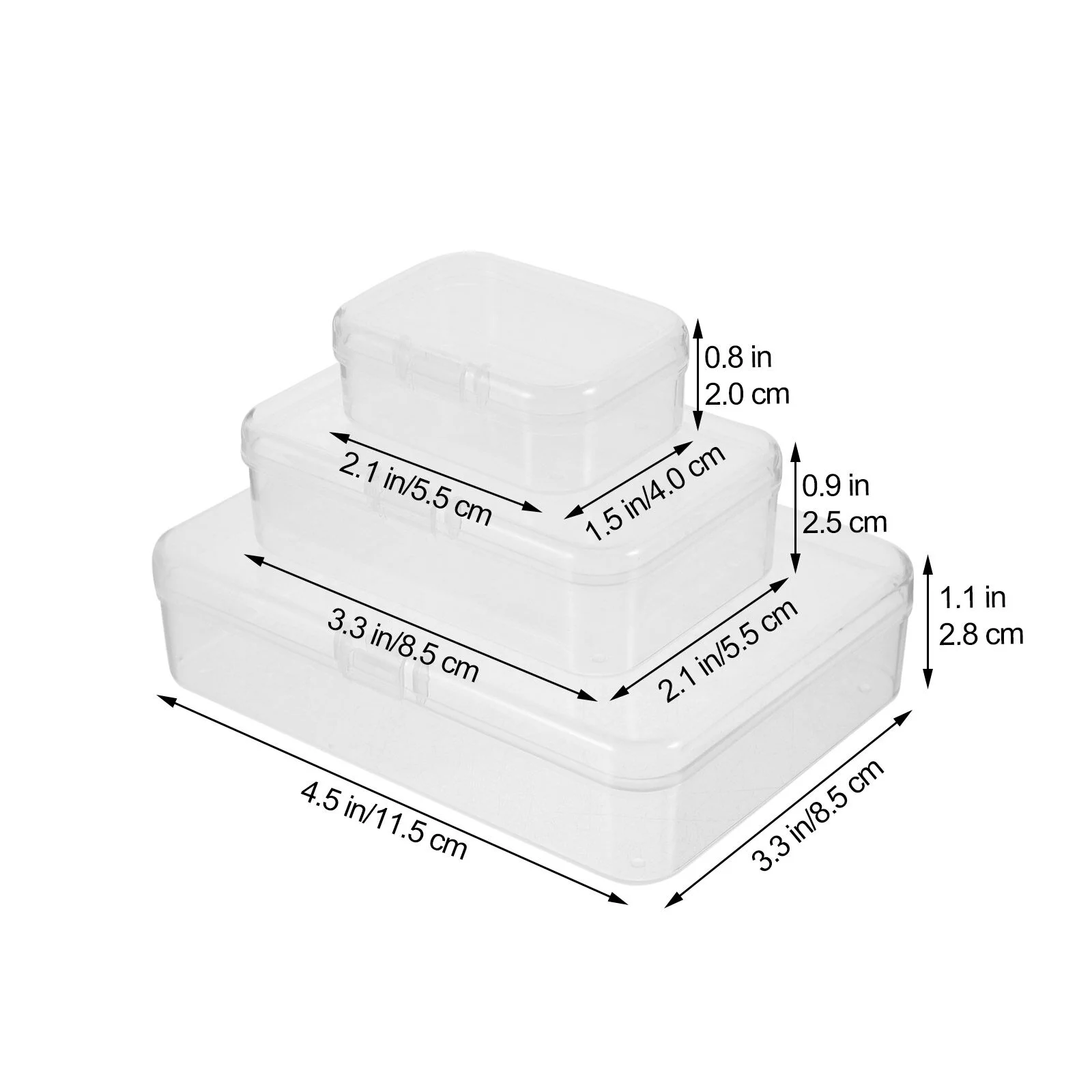 28 Pcs Storage Bins Plastic Box Clear Storage Boxes 11.5X8.5CM Transparent