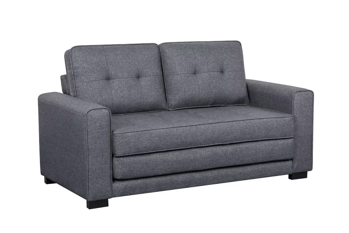 US Pride Furniture Franco Convertible Sleeper Loveseat, Dark Gray