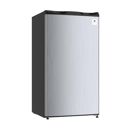 ACFR322 RCA Mini Refrigerator, Compact Freezer Compartment, Adjustable Thermostat Control, Reversible Door, Ideal Fridge for Dorm, Office, Apartment, Platinum Stainless, 3.2 Cubic Feet