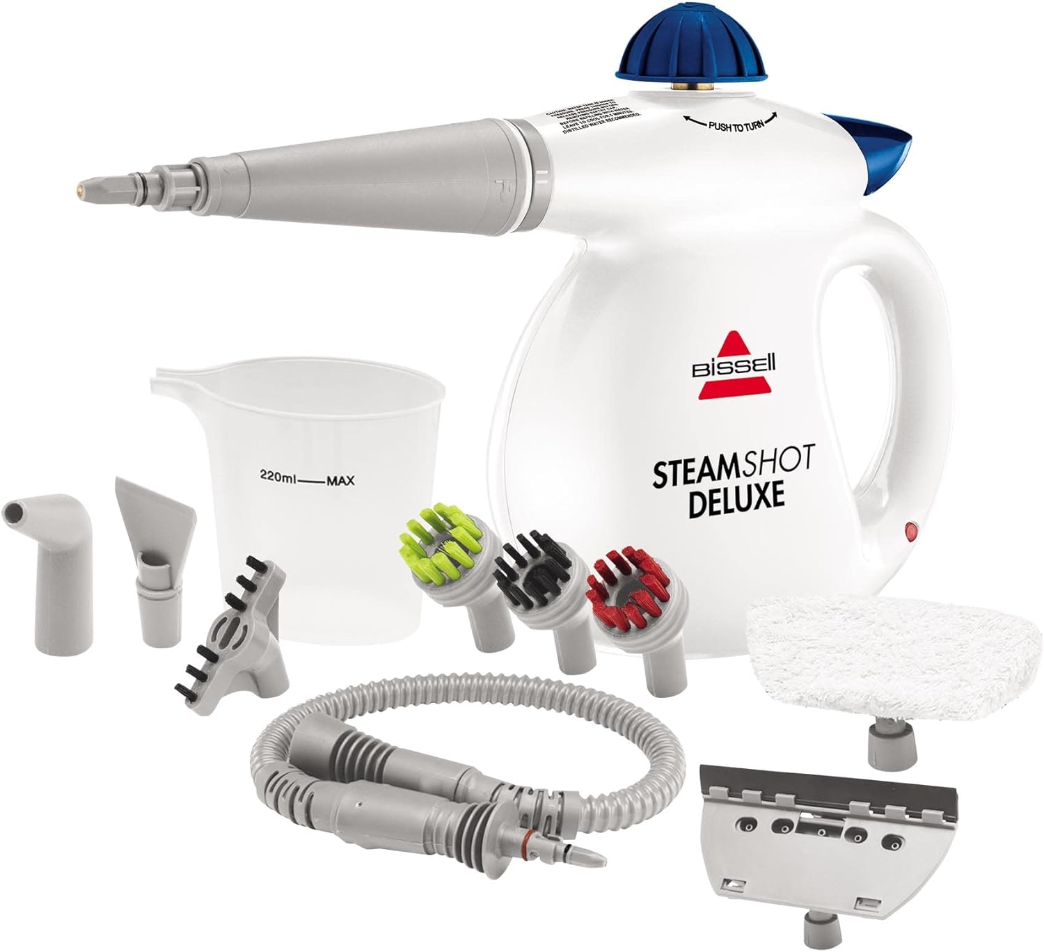 BISSELL SteamShot Hard Surface Steam Cleaner with Natural Sanitization, Multi-Surface Tools Included to Remove Dirt, Grime, Grease, and More, 39N75