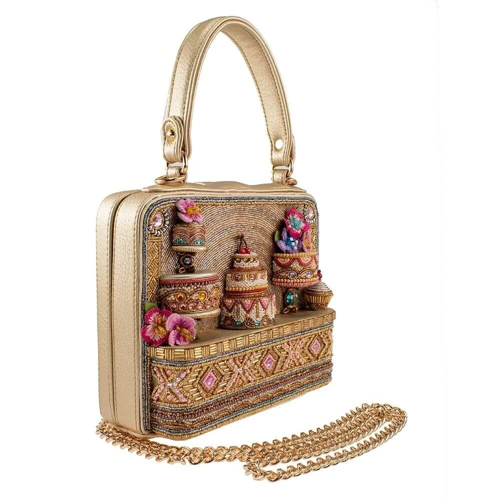 Mary Frances Sugar on Top Beaded Crossbody Cake Shop Top Handle Handbag Multi NW