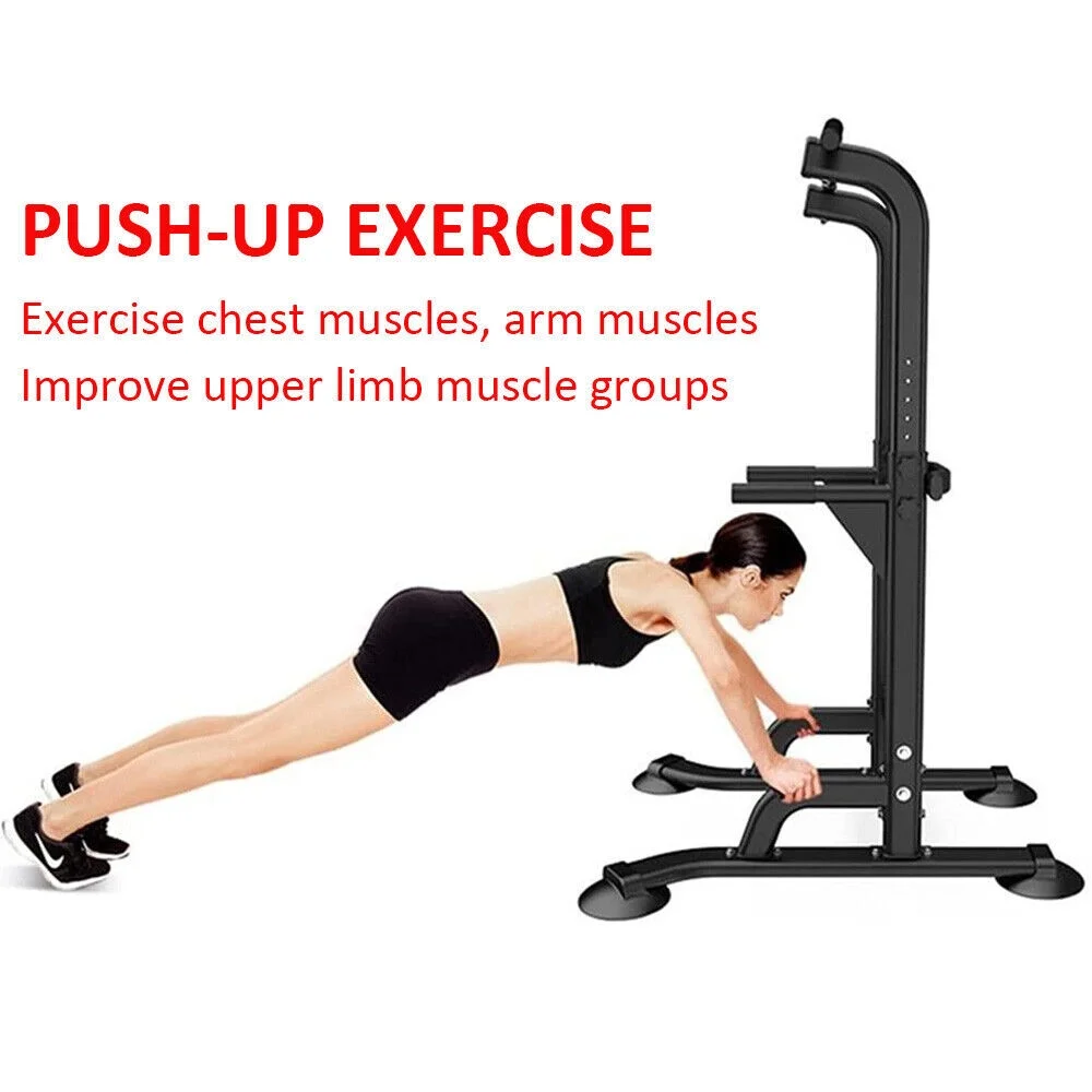 TASHHAR Power Tower Dip Station MultiFunction Adjustable Height Pull Up Bar Station for Home Gym Strength Training Fitness Workout Equipment