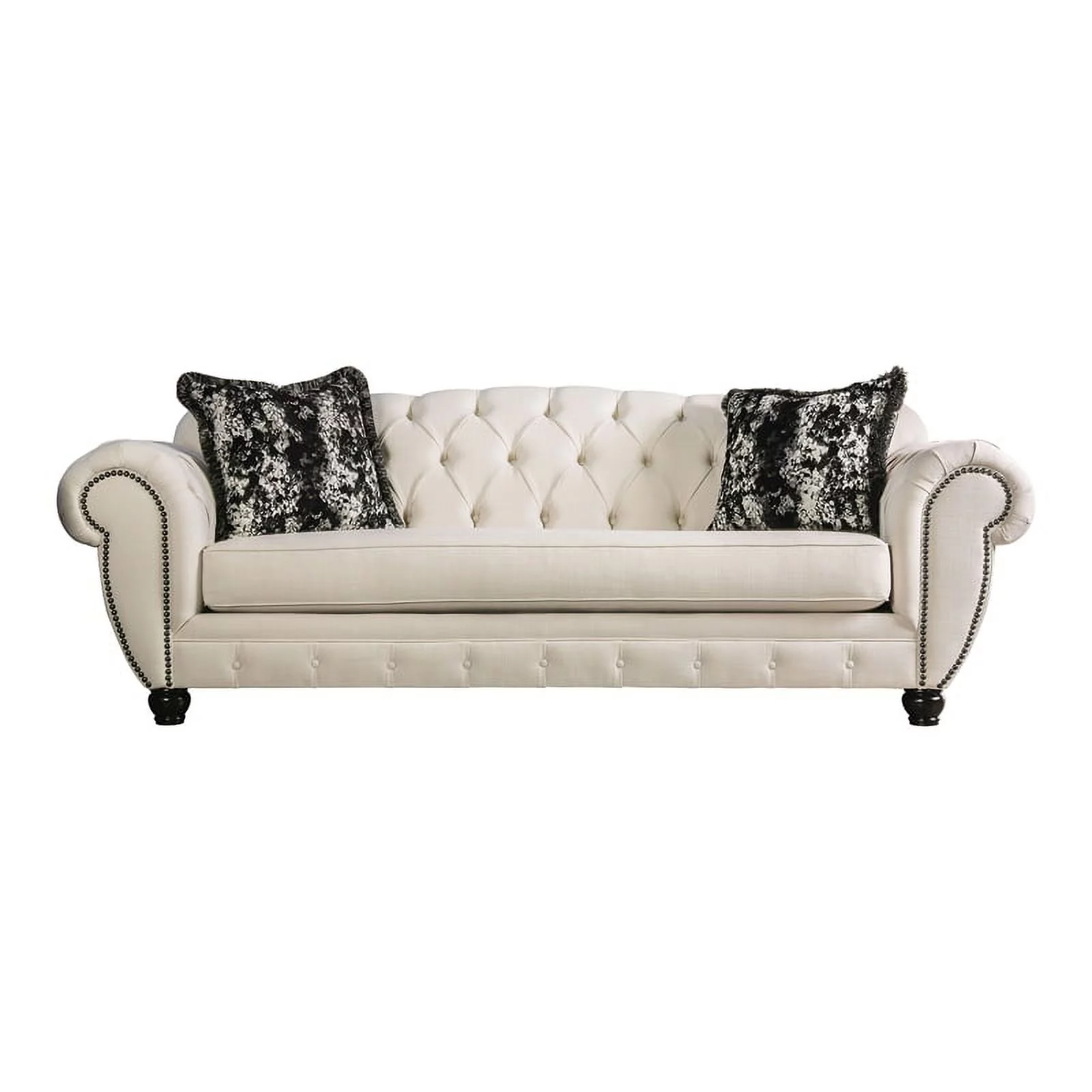 Furniture of America Isabella Transitional Fabric Sofa in Beige