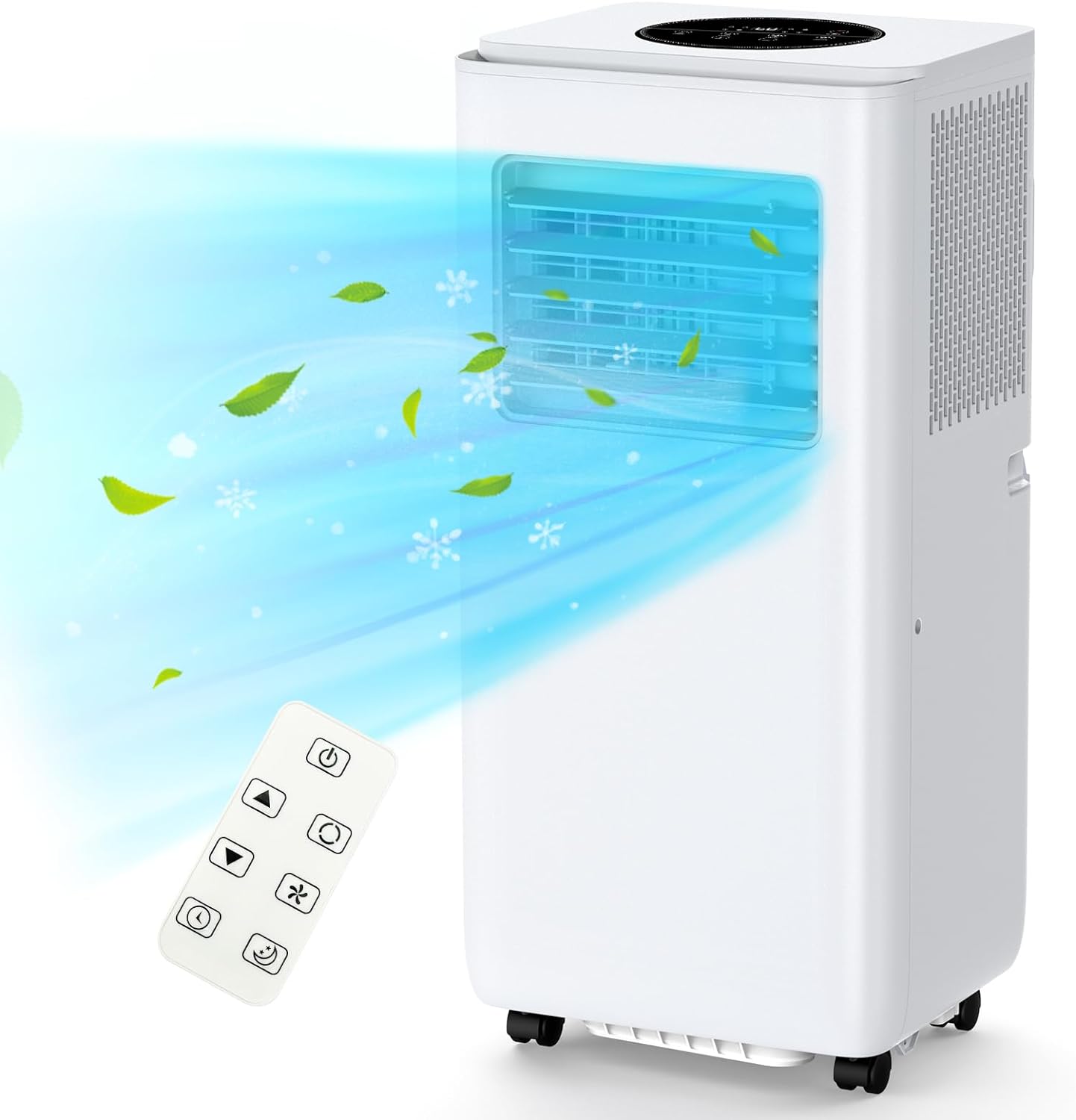 8,000 BTU Portable Air Conditioner, Portable AC Cools up to 350 Sq.ft, with Dehumidifier and Fan Modes, Remote Control and Installation Kits, 50dB, White