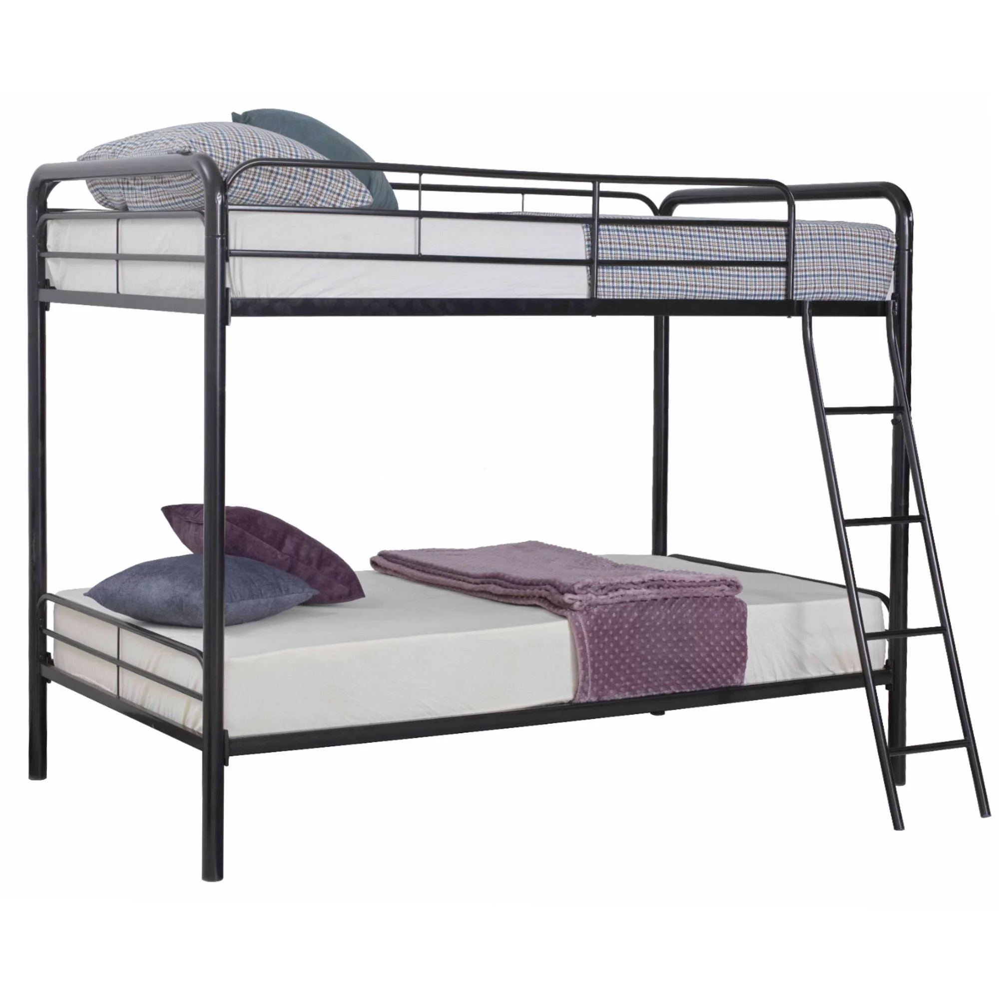Better Home Products Twin over Twin Metal Bunk Bed in Black