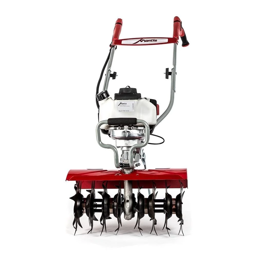 Heavy Duty Mantis Tiller and Cultivator, 4-cycle gas powered 35cc Honda Engine, Easy start, variable speed, Garden tiller, 16