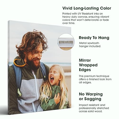 BuildASign Custom Canvas Prints with Your Photos – Personalized Picture To Canvas Wall Art, Perfect for Home Decor, Gifts & Keepsakes, Ready to Hang (24