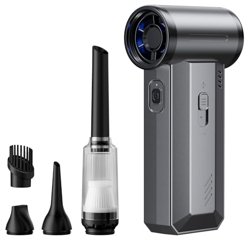 Gaiatop Portable Handheld Turbo Fan, 125500 RPM Electric Air Duster, 35.4m/s Adjustable Speeds Mini Personal Fan, Rechargeable Dust Blower for Keyboard Computer Car Gifts for Men Women Outdoor Travel