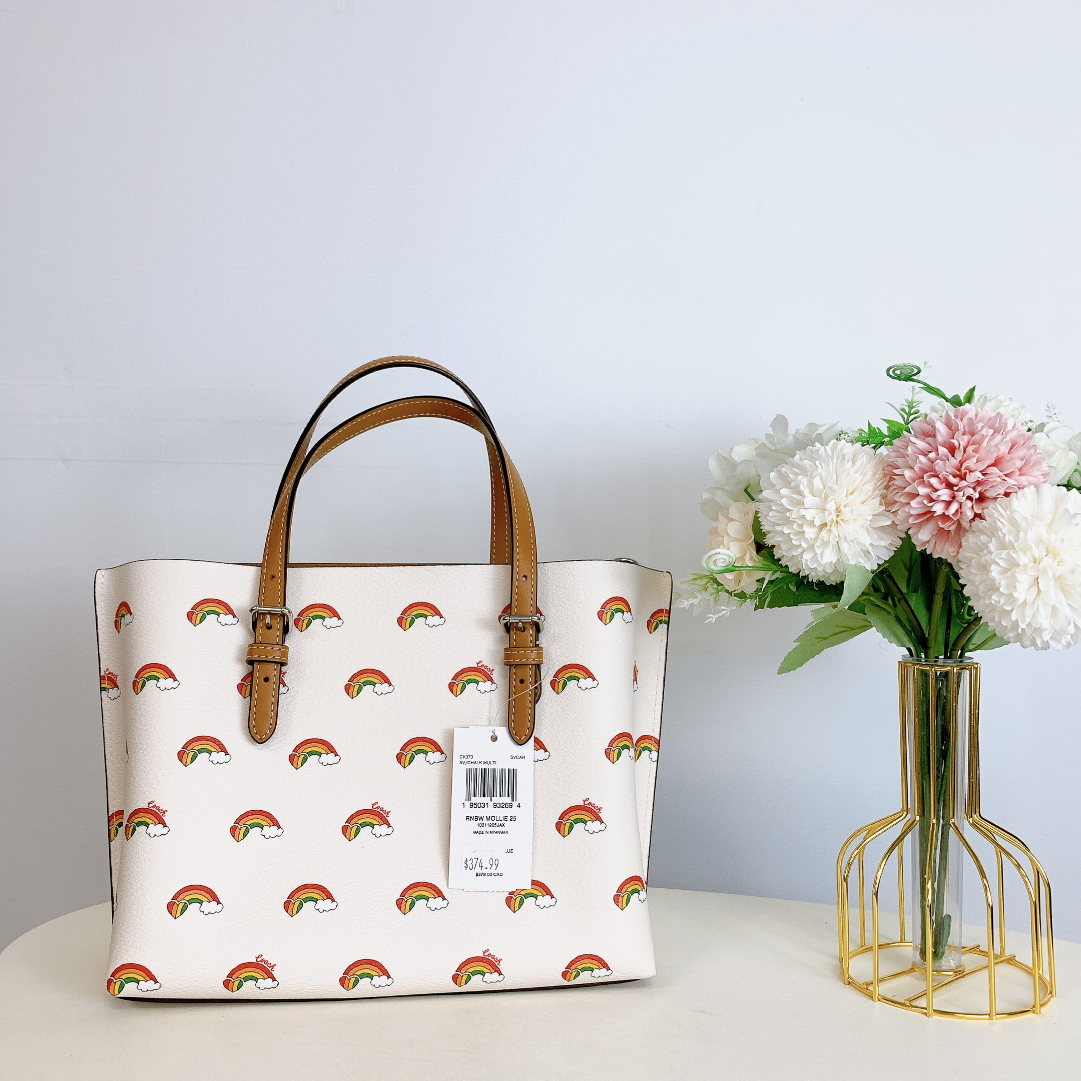 Mollie Tote 25 With Rainbow Print (Chalk Multi)