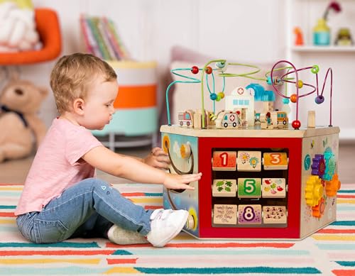 Battat – Wooden Activity Cube – City-Themed Activity Center – Educational Toys- Wooden Toys For Toddlers And Kids- 1 year +