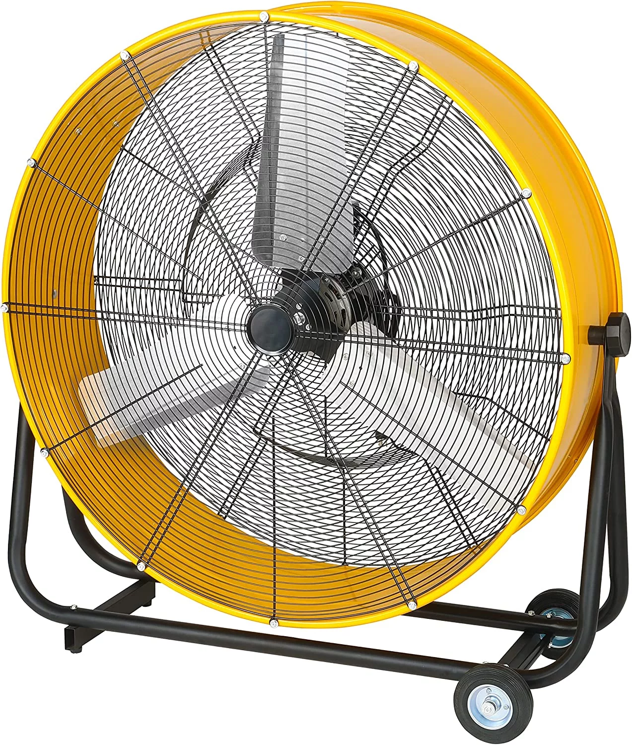 Simple Deluxe 36 inch Heavy Duty Metal Industrial Drum Fan, 3 Speed Air Circulation for Warehouse and Basement , Yellow