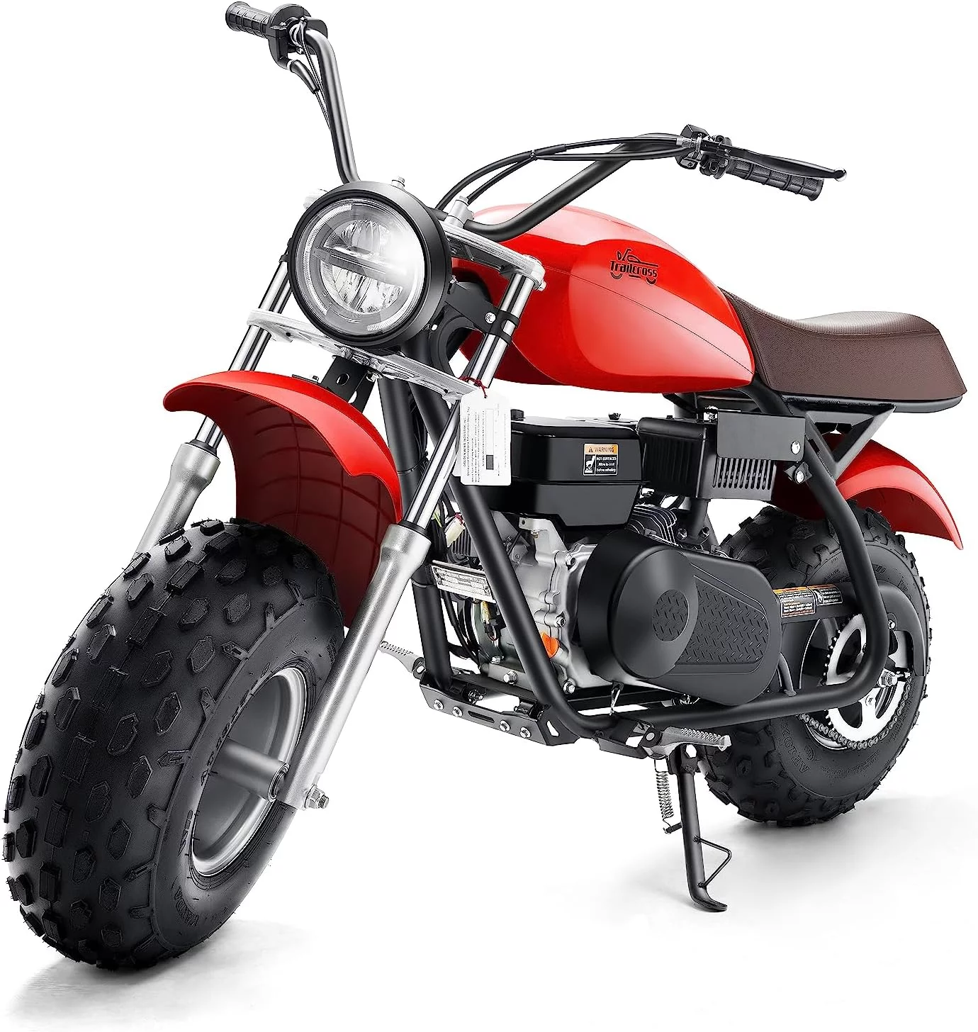 Seangles Off Road 196cc Mini Bike Gas Power Trail Bike Dirt Bike for Kids Youths Adults, Tested and Fully Assembled (Red)