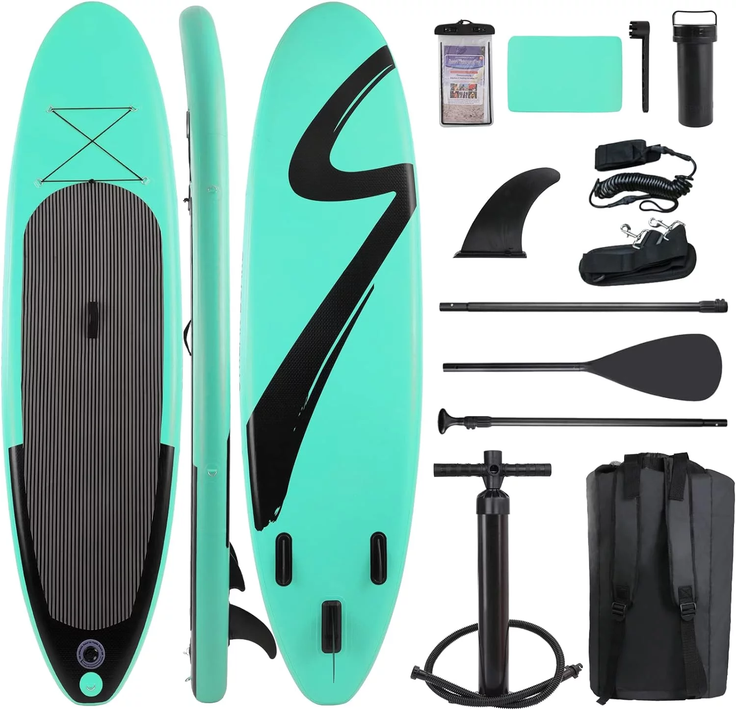 LAZY BUDDY 10FT Inflatable Stand Up Paddle Board, Surfing SUP Boards, Non-Slip Deck 6'' Thick with Complete Kit