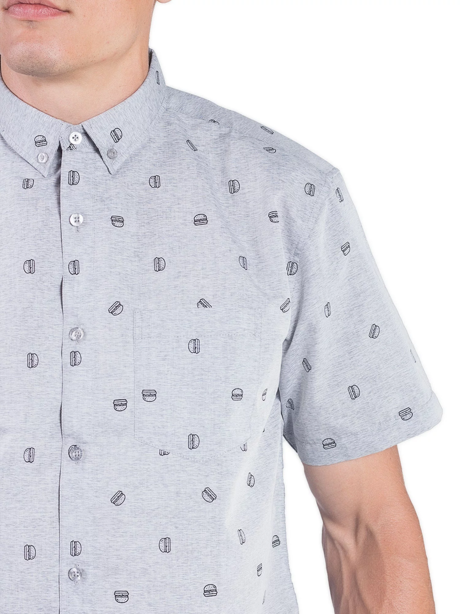 Visive Mens Big And Tall Short Sleeve Button Shirt, Printed Ham Burger Shirts