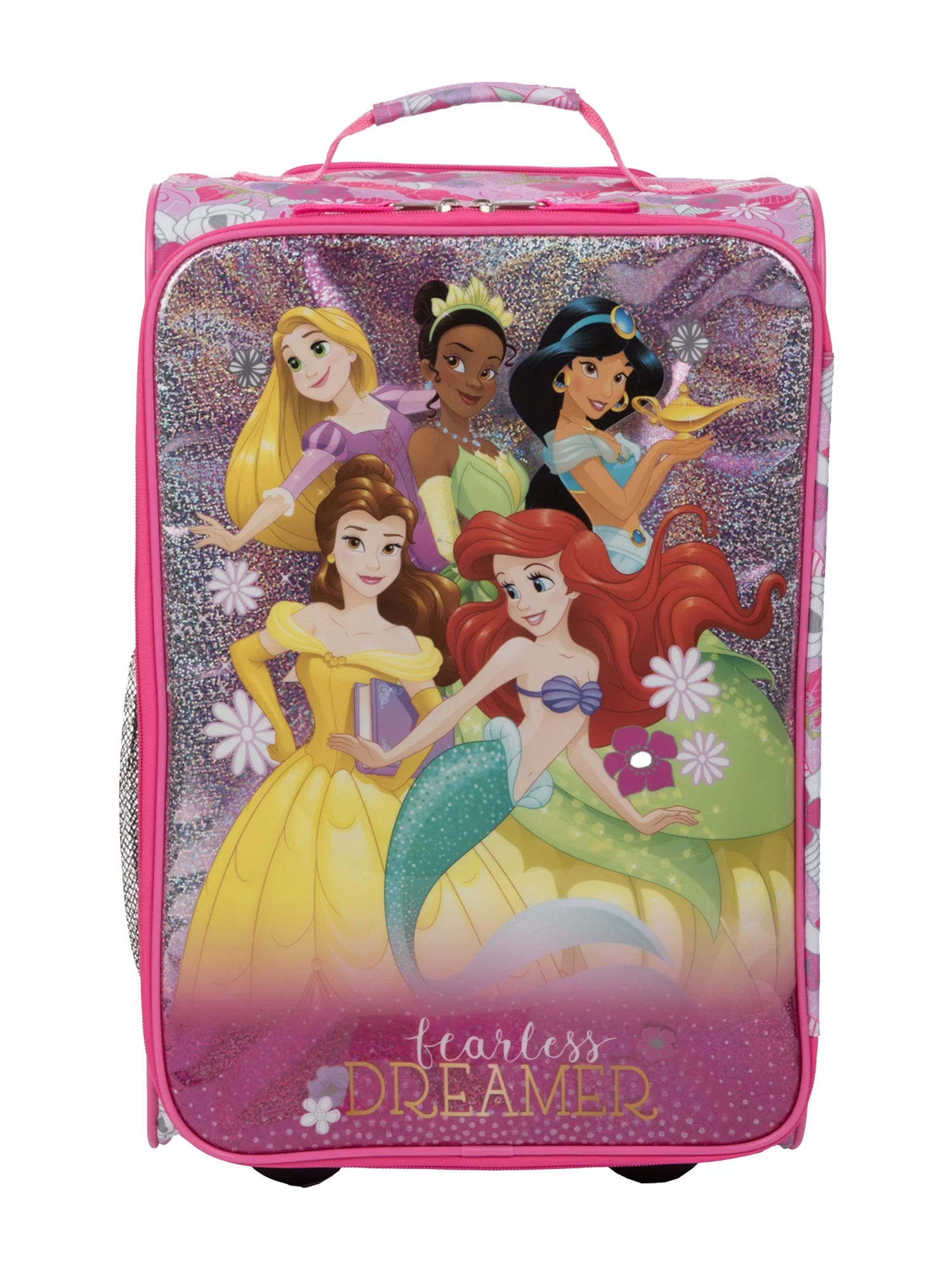 Bioworld 18 inch Disney Princess Soft Sided Softside Kids Rolling Pilot Case Luggage