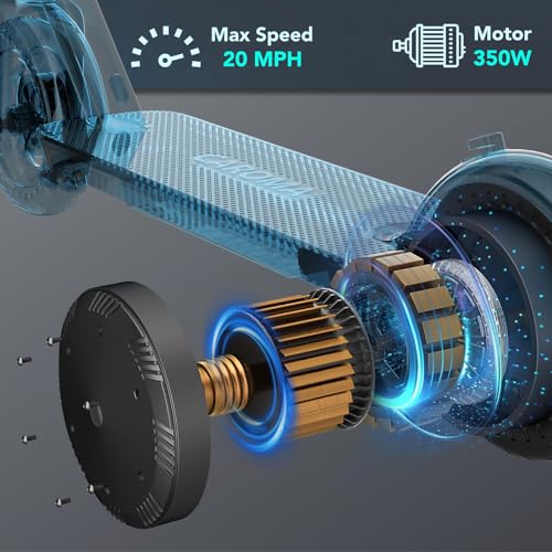 Caroma Electric Scooter, 350W/500W/750W Powerful Motor, 20/25/30 Miles Long Range, 20/25 Mph Top Speed, 9