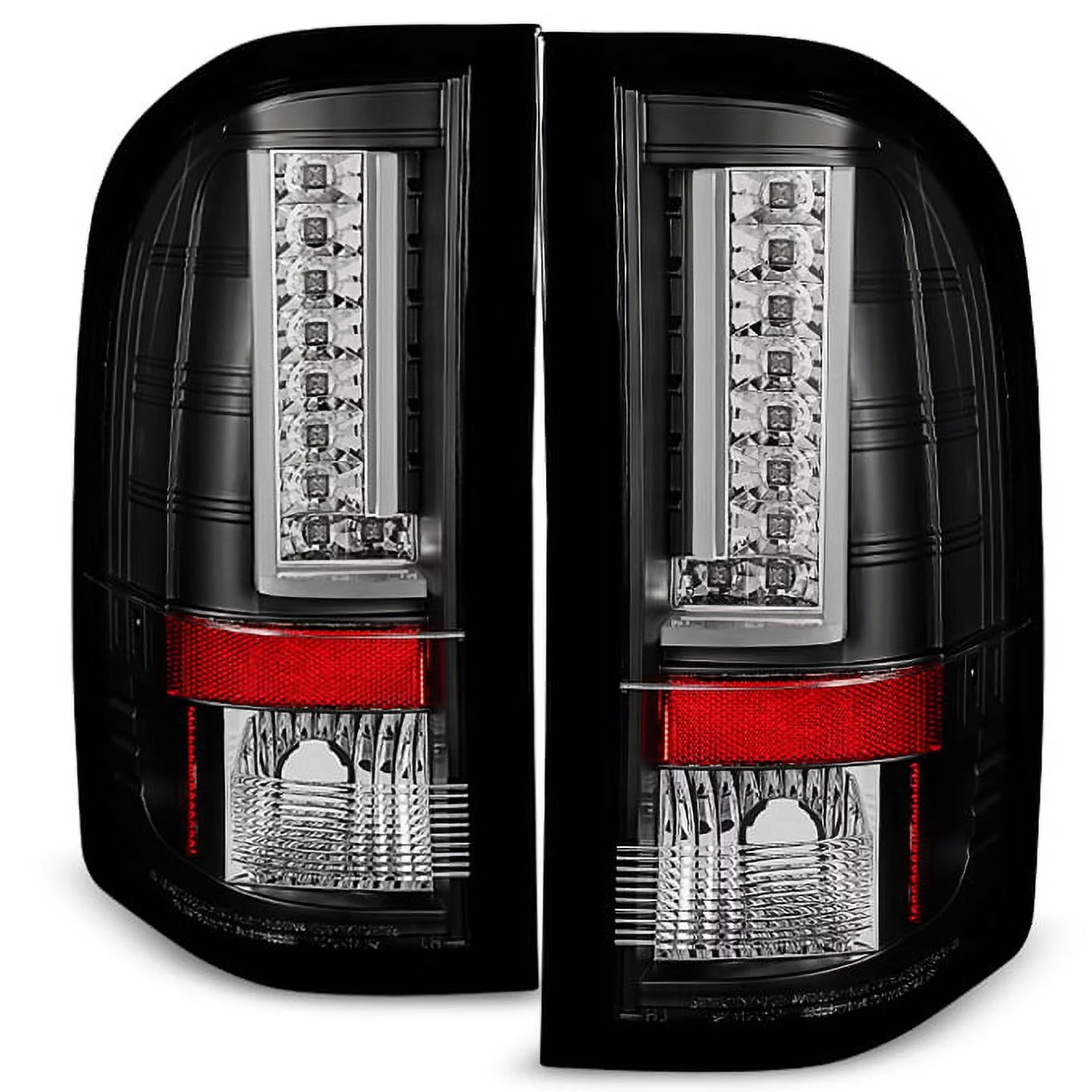 AKKON - For 07-13 Silverado 1500 07-14 Silverado 2500 3500 Pickup Black Rear V2 LED Tail Lights Brake Lamps Pair