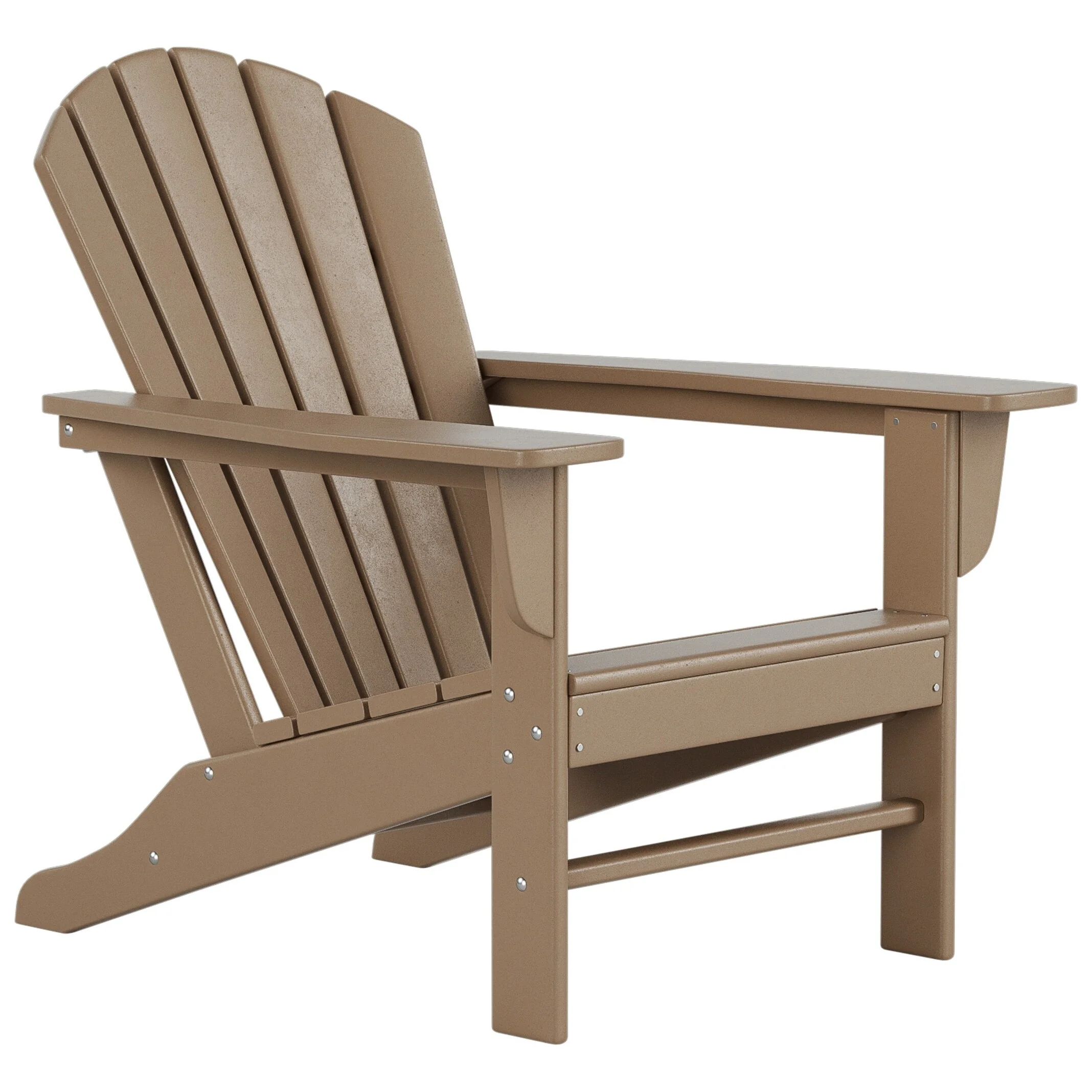 Polytrends  Altura Outdoor Eco-Friendly All Weather Poly Patio Adirondack Chair Weathered Wood