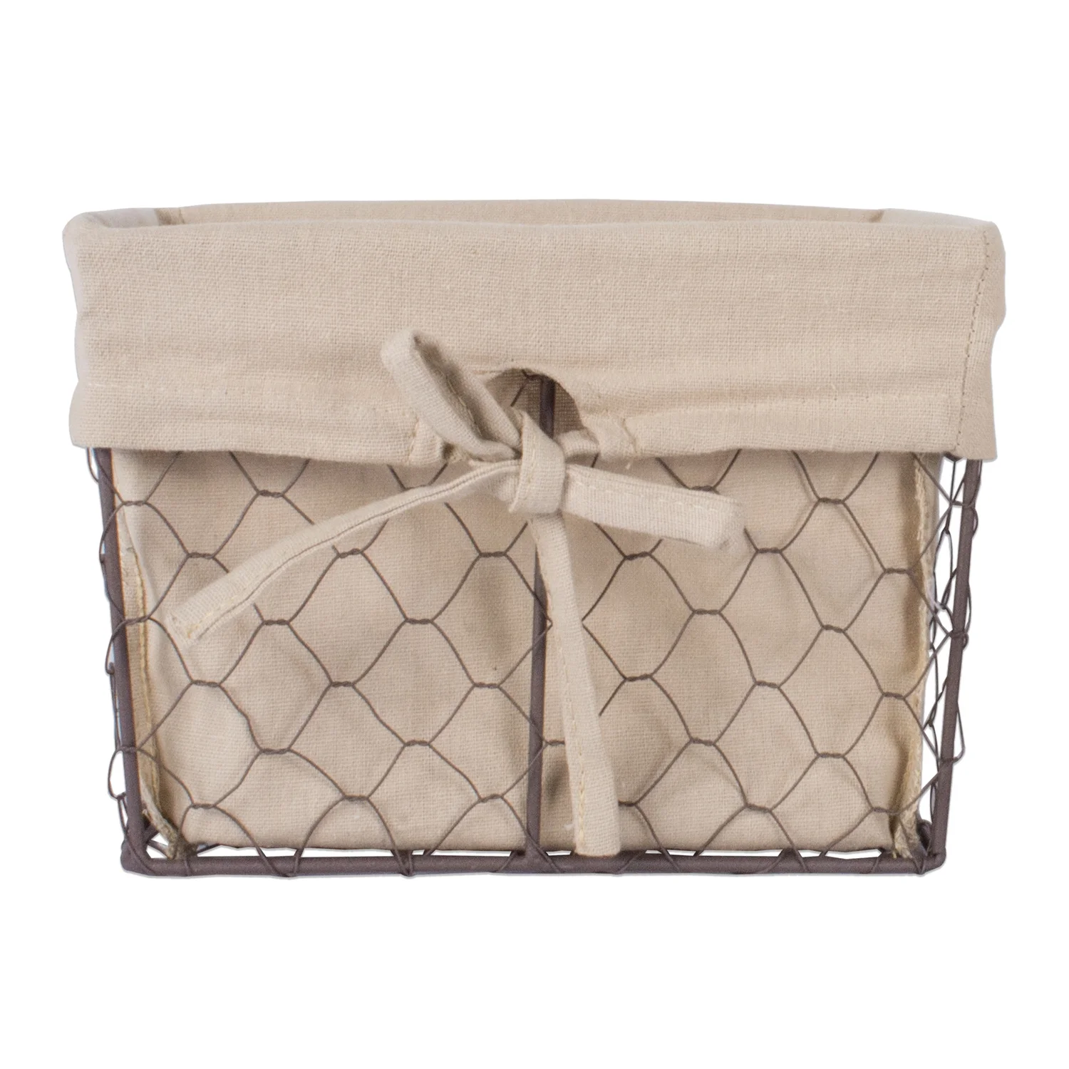 DII Vintage Chicken Wire Basket Removable Fabric Liner, Set of 3, Natural