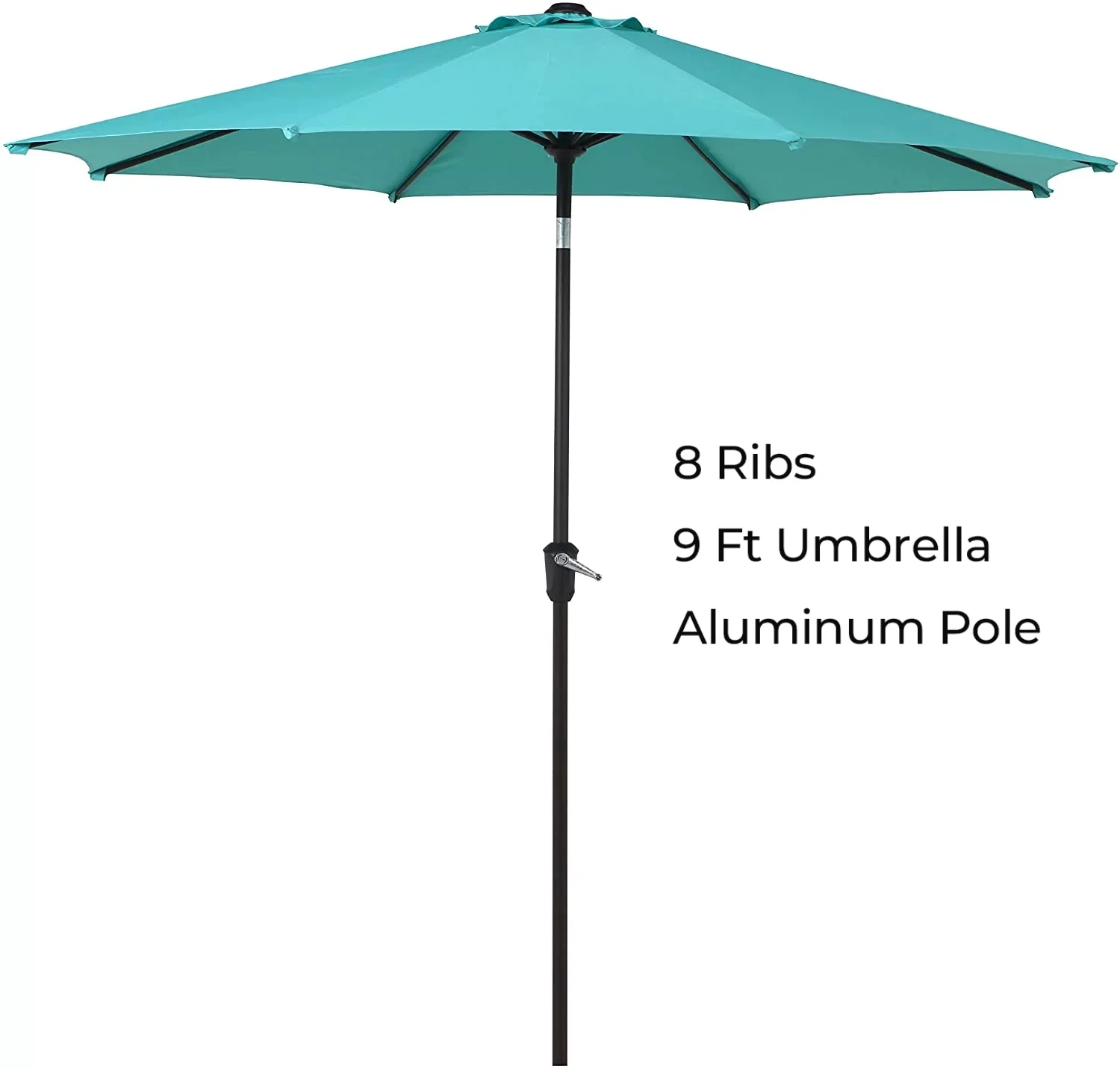 Grand Patio 9-Ft Patio Umbrella with Tilt & Crank, Enhanced Aluminum Outdoor Market Umbrella for Pool, Garden, Patio Table, Blue