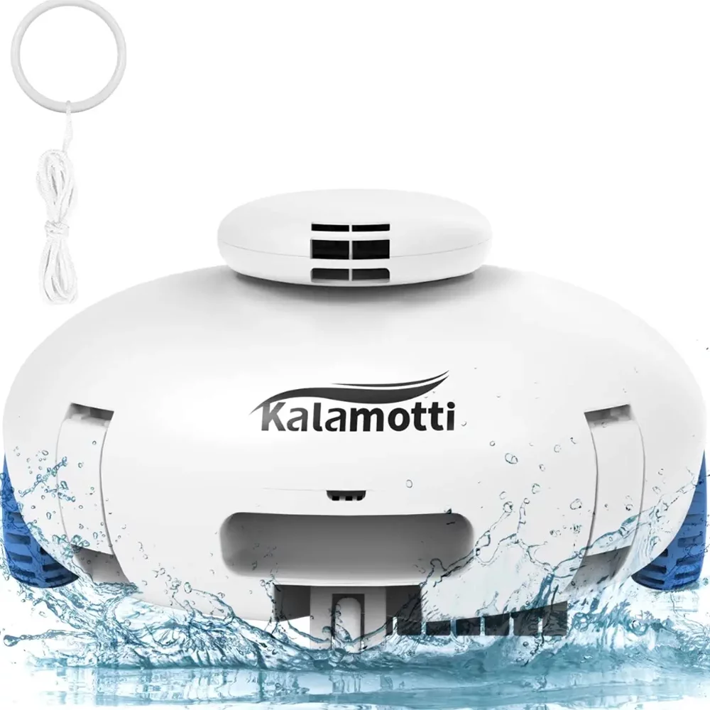 Kalamotti Cordless Robotic Pool vacuum Cleaner 7500mAh Rechargeable Battery Water Sensor Automatic Technology Pool Vacuum, IPX8 Waterproof for In-Ground/Above Ground Swimming Pool Up to 430 ft²