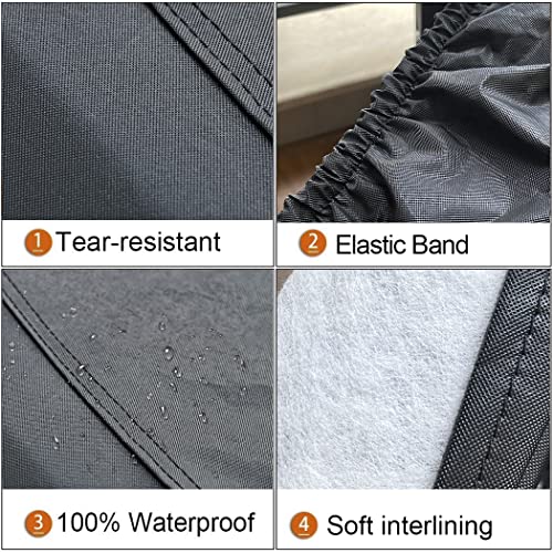 Kayme Rv Tire Covers Set of 4, Travel Trailer Camper Truck SUV Motorhome Waterproof Wheel Cover, Sun Rain Snow Protector, Fit 27-29 Inch Tire Diameter/Silver