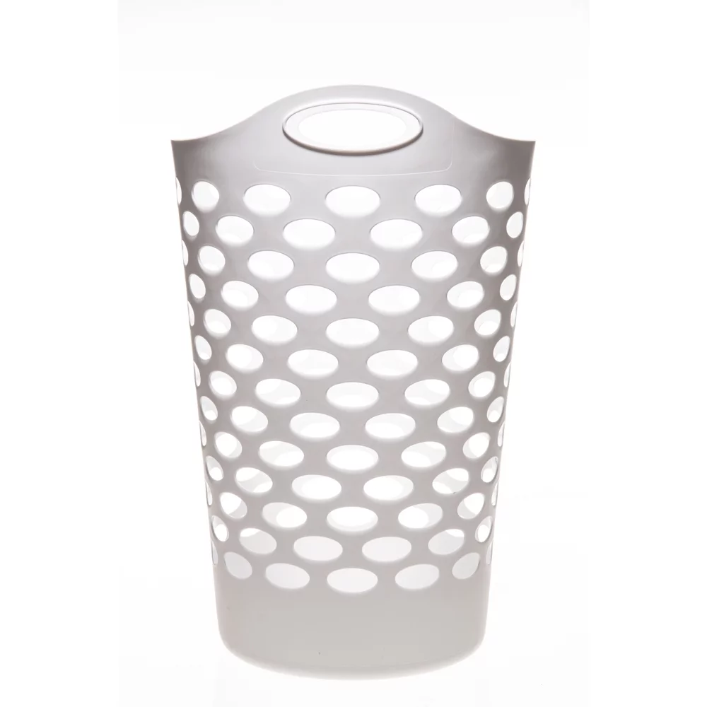 Mainstays Flexible Round Laundry Hamper, White, 3 Pack