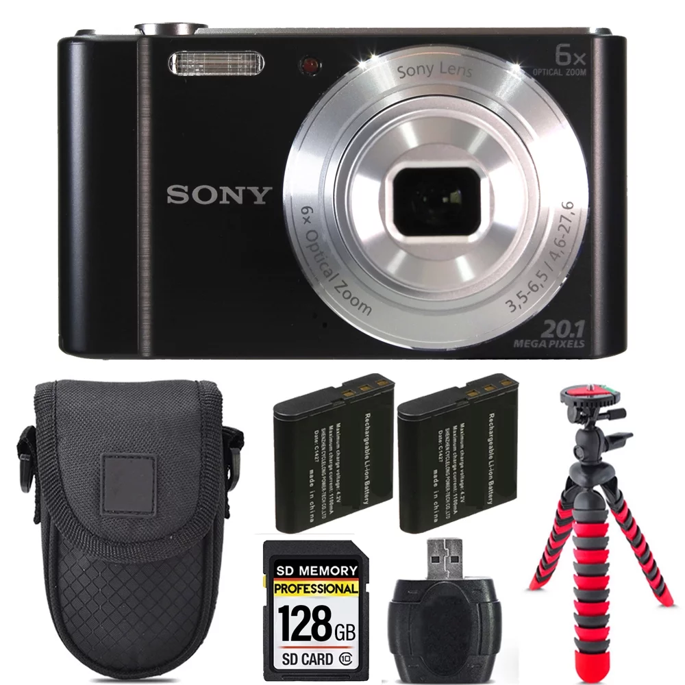 Sony Cyber-shot DSC-W810 Digital Camera + Extra Battery +Tripod + Case -128GB Kit