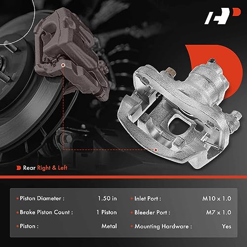 A-Premium Disc Brake Caliper Assembly with Bracket Compatible with Select Toyota Models - Highlander 2004 2005 2006 2007 - Rear Right Passenger Side