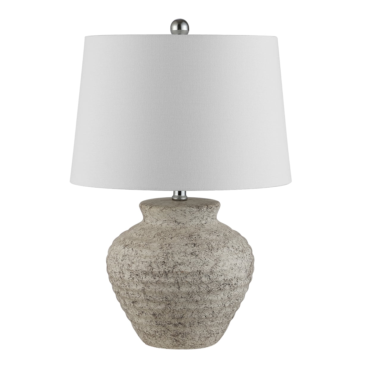 SAFAVIEH Ledger 22.5 in. Textured Ceramic Table Lamp, Light Grey