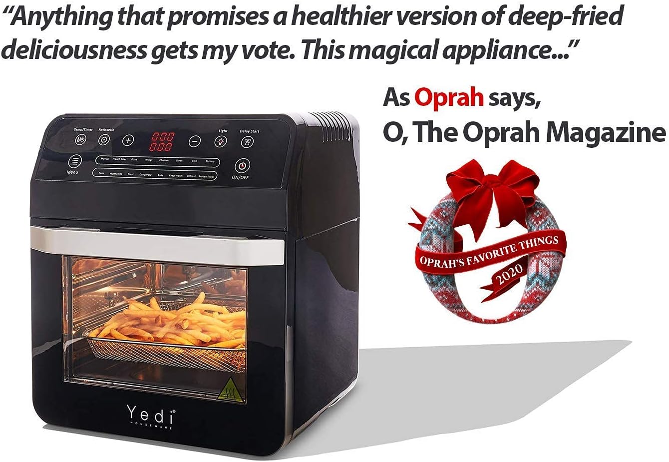 Yedi Total Package 18-in-1 Air Fryer Oven, Air Fryer with Rotisserie and Dehydrator + 100 Recipes, 12.7 Quart
