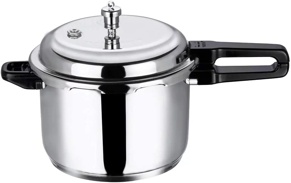 Vinod Pressure Cooker Stainless Steel – Outer Lid - 5 Liter – Induction Base Cooker – Indian Pressure Cooker – Sandwich Bottom – Best Used For Indian Cooking, Soups, and Rice Recipes, Quinoa
