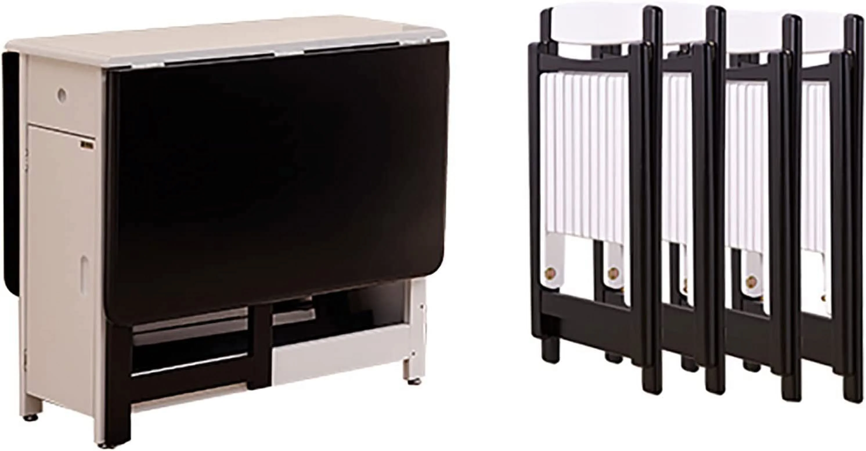 sell well Table And Chairs Drop Leaf Extension Dinner Table With Wheels And Drawer Solid Wood Farmhouse Dining Table Set 5 Pieces Space Saving Kitchen Island Table Chairs(Table and 4 chai