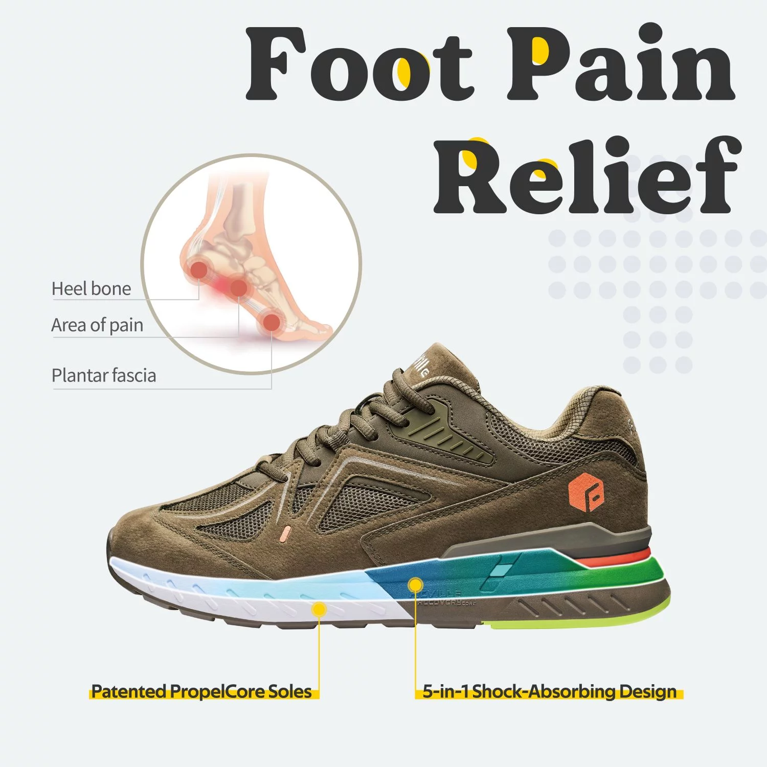 FitVille Men's Extra Wide Walking Shoes Casual Comfortable Sneakers Rebore Core (Sandy Gray, 11.5 Wide)