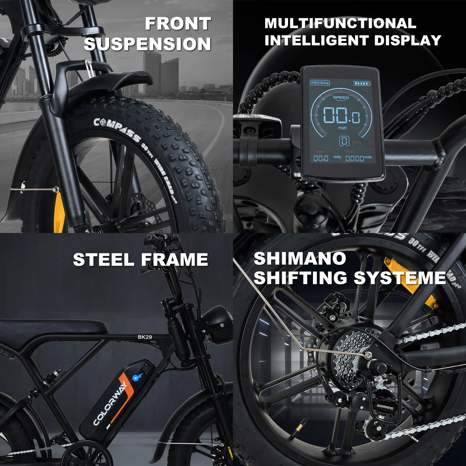 COLORWAY 750W Electric Bike for Adults,20X4.0 Fat Tire Off-Road E bike,48V/15Ah Battery Snow Beach Mountain Bike for Outdoor Cycling e bike