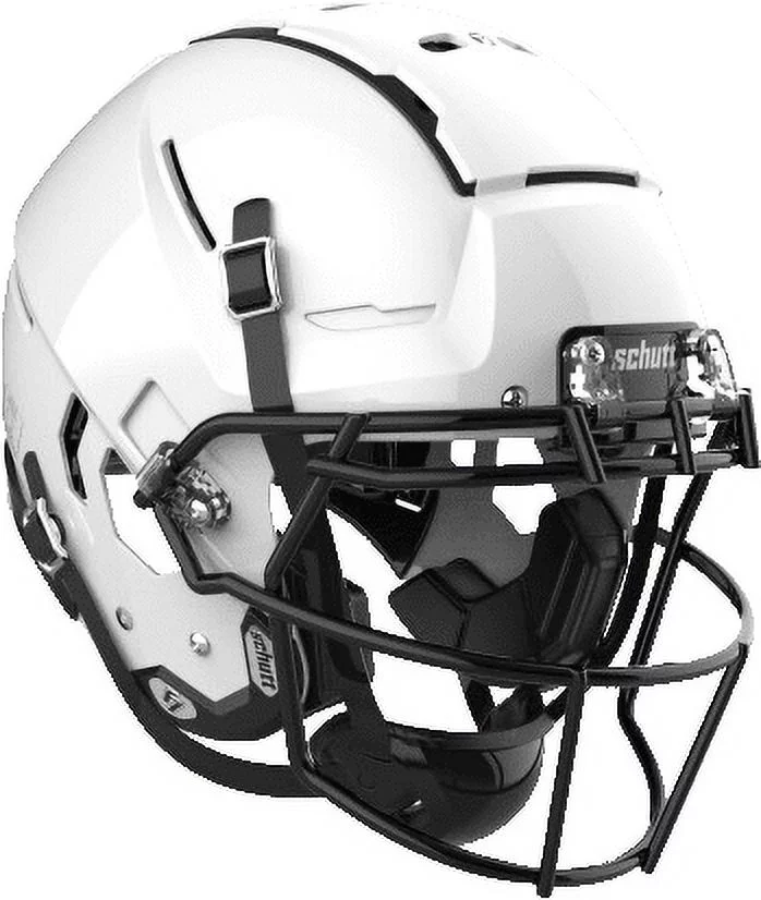 Schutt F7 VTD Adult Football Helmet with Carbon Steel Mask (White, XL, Black ROPO-NB)