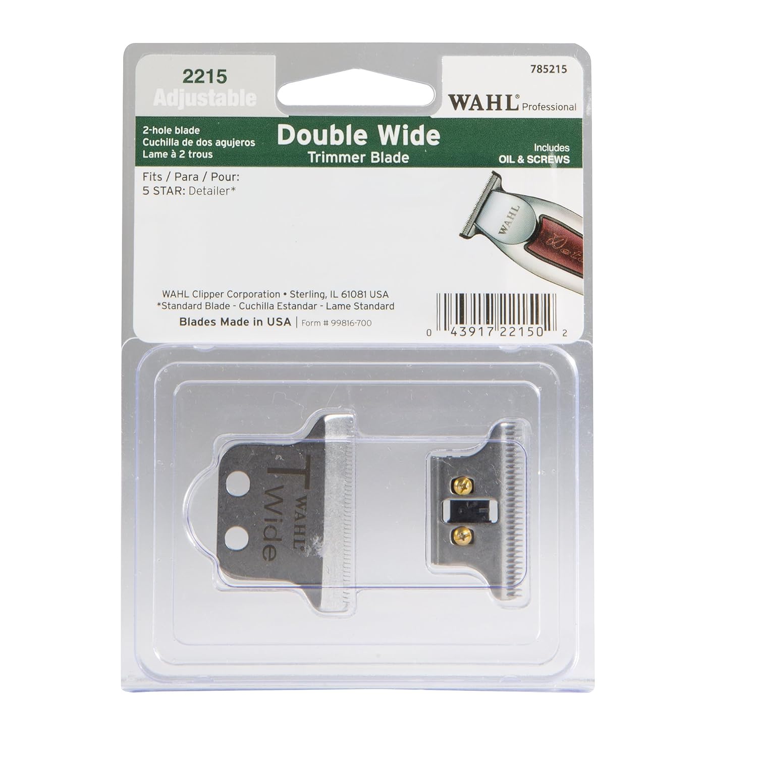 Wahl Professional Extra Wide T-Blade, Adjustable, Zero-Overlap Capabilities, High Precision