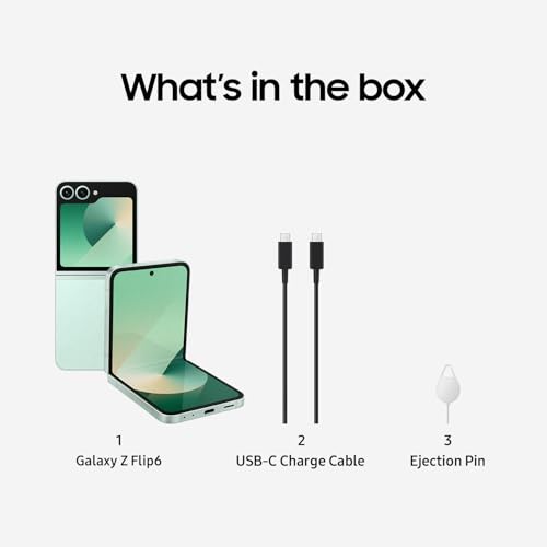 SAMSUNG Galaxy Z Flip 6 AI Cell Phone, 256GB Unlocked Android Smartphone, FlexCam, Photo Assist, Camcorder Mode, Live Interpreter, Foldable Design, 2024, US 1 Yr Manufacturer Warranty, Blue