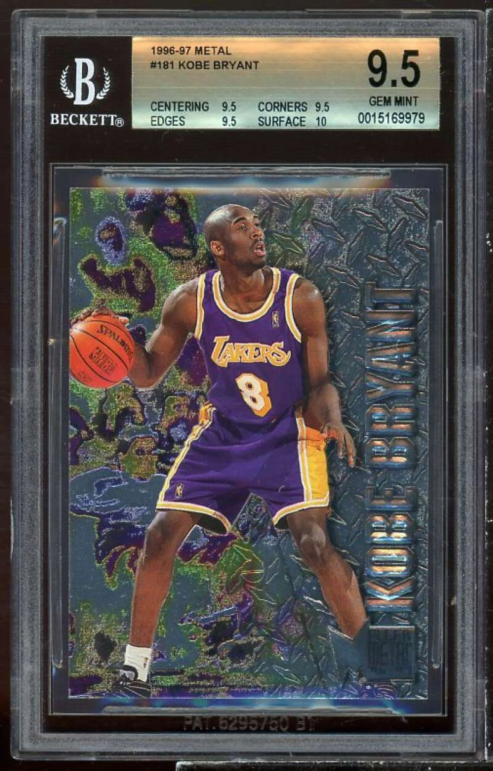 Kobe Bryant Rookie Card 1996-97 Metal #181 BGS 9.5 (9.5 9.5 9.5 10)