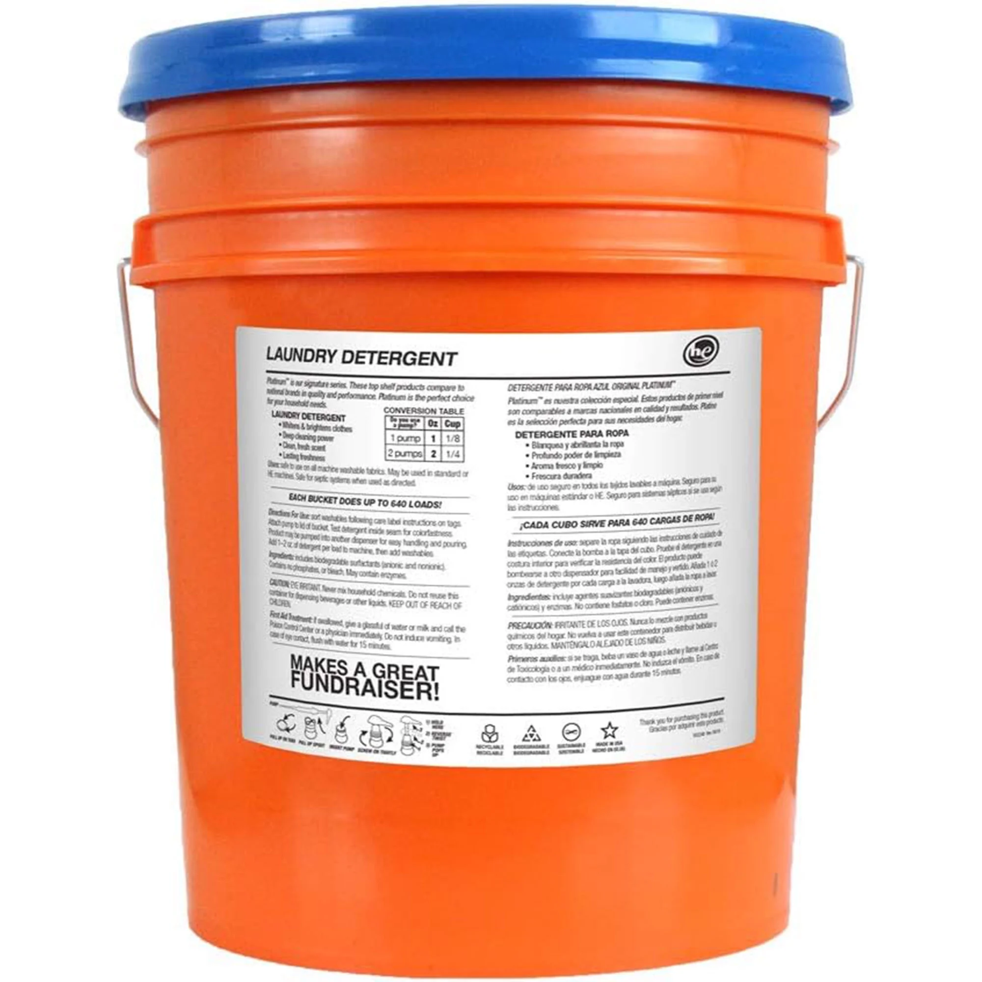 Ultra Fresh 6X Platinum 5 Gallon Laundry Detergent Liquid, Original Blue