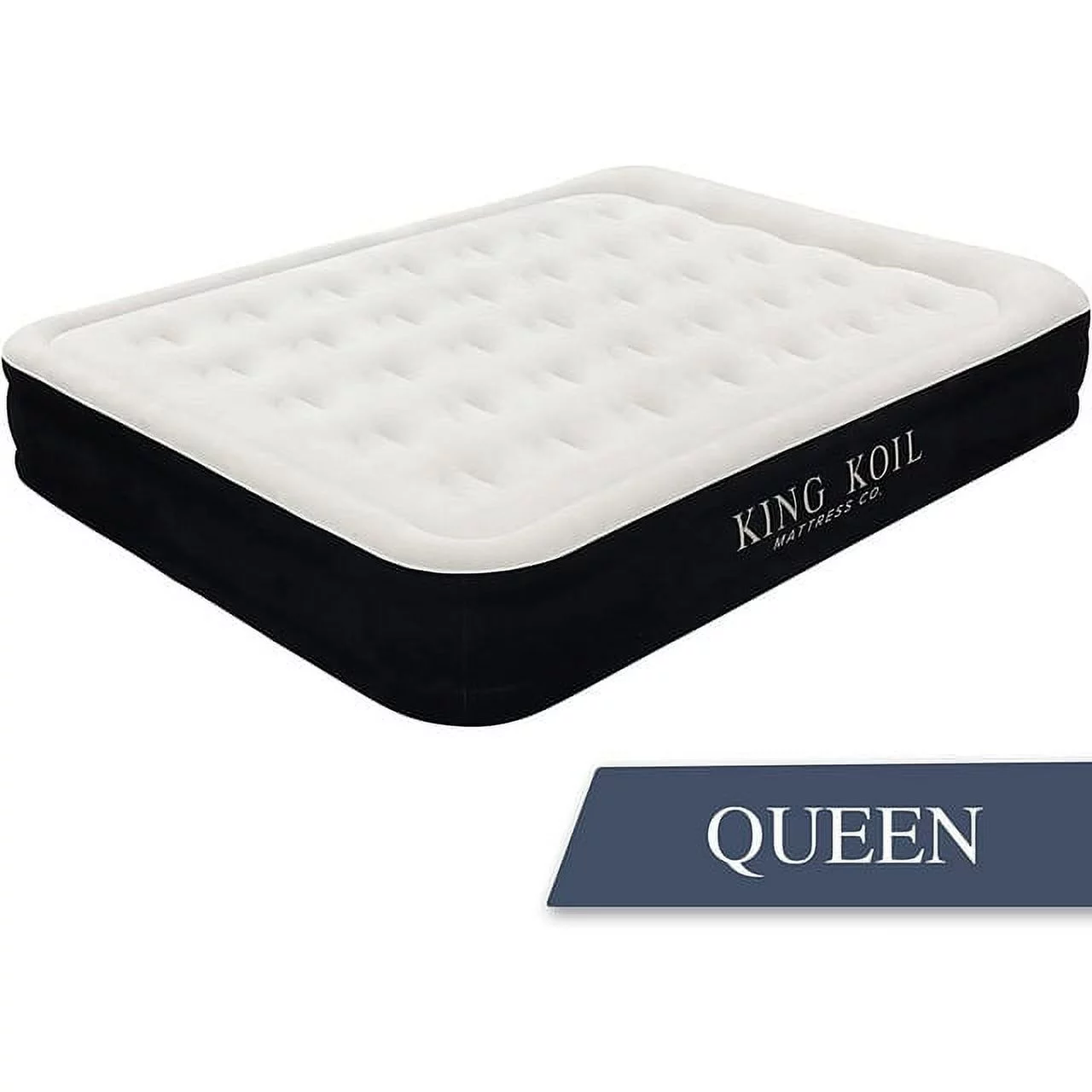 King Koil Luxury 13in Queen Air Mattress with Built-in Pump for Home, Camping & Guests - Queen Size Inflatable Airbed Luxury Double High Adjustable Blow Up Mattress, Durable Portable Waterproof