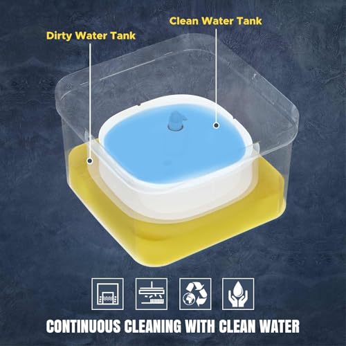 VENETIO Innowellclean Triangle Spin Mop & Bucket Set with Self-Cleaning/Dry/Wet 3-in-1 Dirty Separation System | Microfiber Mop for Floor Cleaning - Home & Kitchen Hardwood, Laminate, Tile (5 Pads)