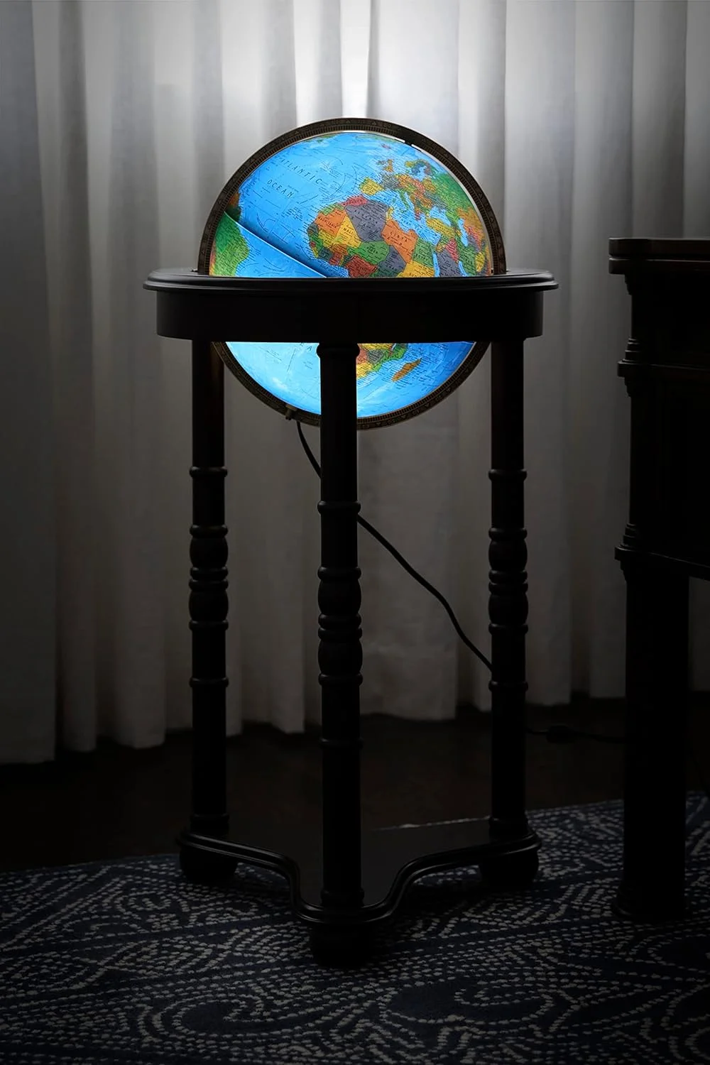 Lancaster Illuminated Blue Floor Globe, 12
