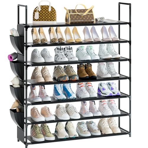 Shoe Rack 5 Tier Shoe Organizer Shoe Storage 20-25 Pairs Shoe Rack for Closet Shoe Rack Organizer Entryway Shoe Holder Space Saving Shoe Shelf Shoe Stand Large Tall Shoe Tower Garage Door