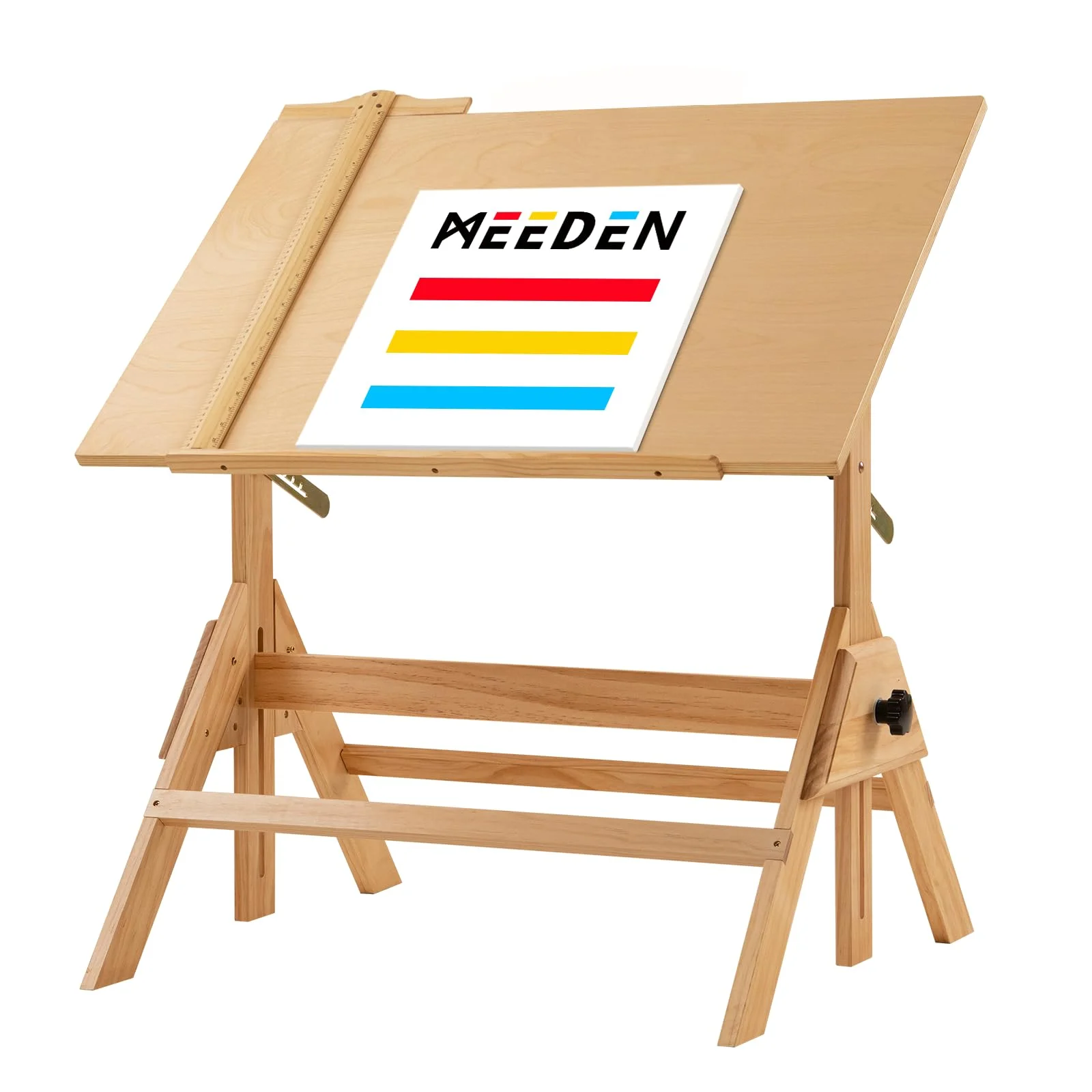MEEDEN Solid Wood Drafting Table, Artist Drawing Table with 36