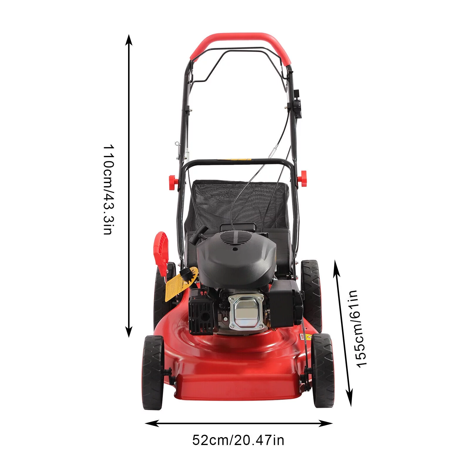 140cc High Wheel FWD Gas Walk Behind Self Propelled Lawn Mower 1.6L 20.5 in Cutting Width