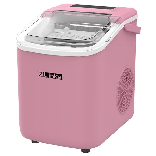 Countertop Ice Maker, Ice Maker Machine 6 Mins 9 Bullet Ice, 26.5lbs/24Hrs, Portable Ice Maker Machine with Self-Cleaning, Ice Scoop, and Basket (Black)