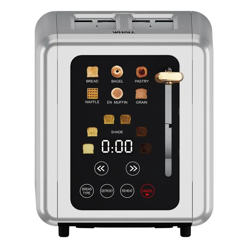2 Slice Toaster with Stainless Steel Digital Timer, Sound Function, Extra Wide Slots, Bagel, Defrost, 6 Bread Types & 6 Shade Settings