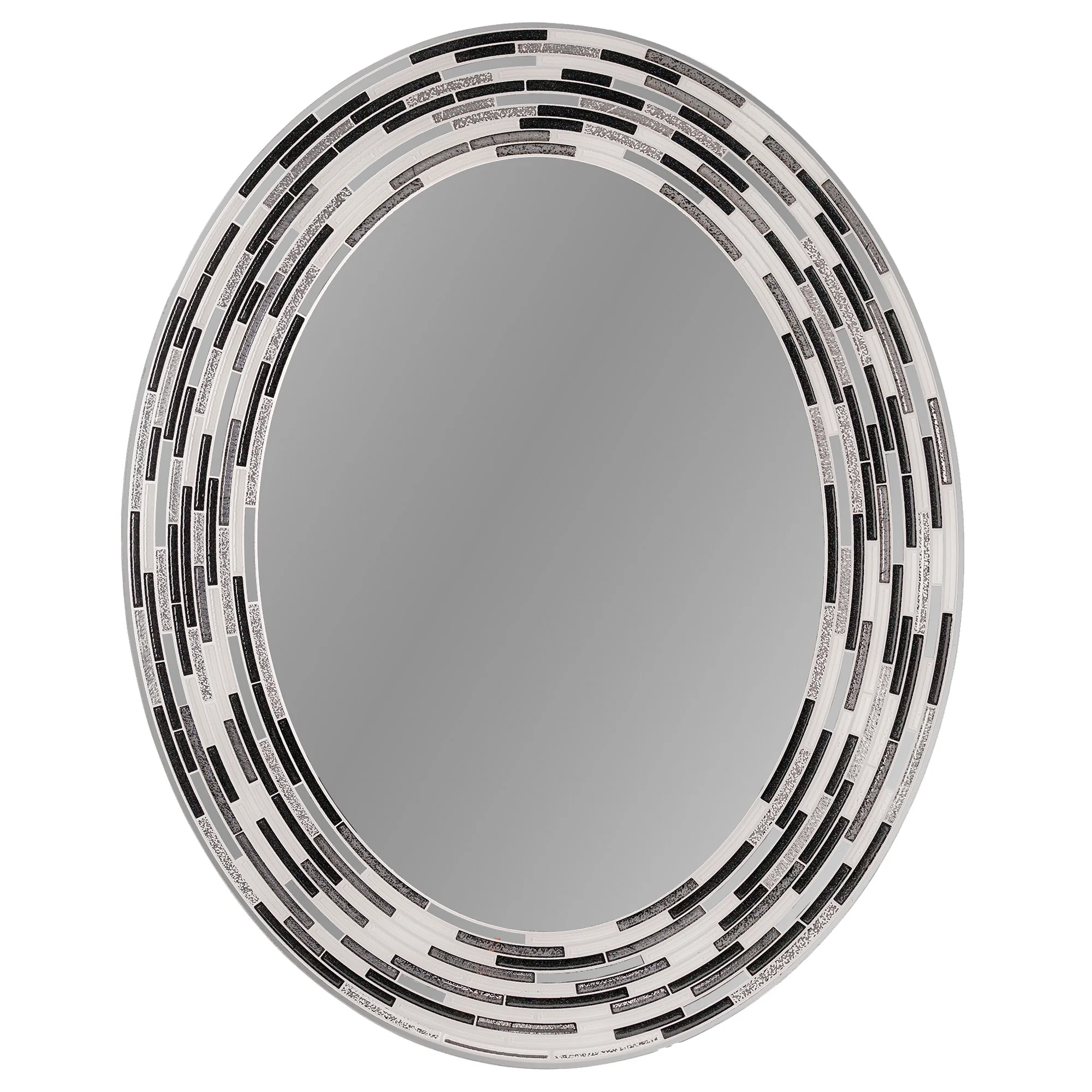 Head West Charcoal Tile Framed Oval Wall Vanity Mirror - 23