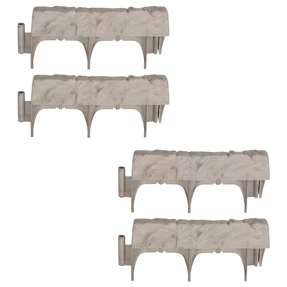 Suncast 10 Piece Landscape Design Border Decorative Stone Edging (4 Pack)